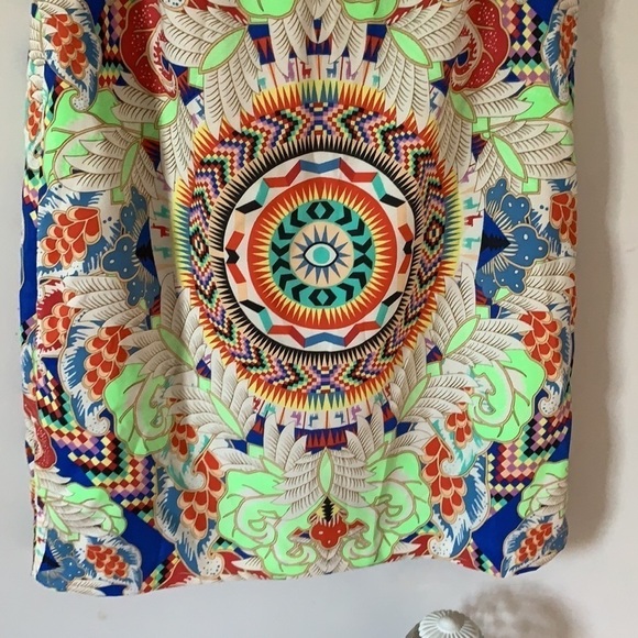MARA HOFFMAN Jungle trip colorful geometric dress sz M retro multicolored party - Picture 9 of 16